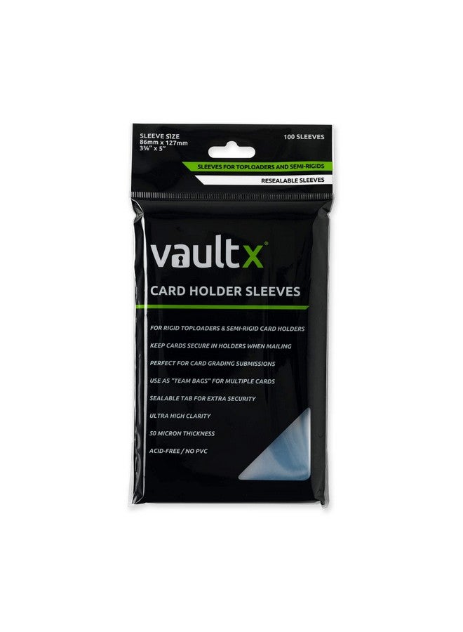 Vault X أكياس حافظة بطاقات فولت إكس، أكياس فريق لحوامل البطاقات الصلبة ونصف الصلبة، ناعمة، عالية الوضوح، ألعاب بطاقات قابلة للجمع، رياضات، TCG (100 حزمة) - Image 1