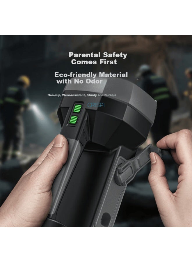 SMILING SHARK Smile Shark 5253 Hand Crank Generator Flashlight Solar Charging High Brightness Long Range Disaster Emergency Rescue Spotlight - Image 3