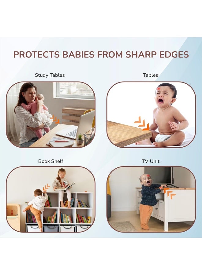 R for Rabbit Protector Plus Safedge Cushion Guards for Baby Safety (4 Units) Kids Sharp Edge Furniture, Bed Safe Protector, Non-Toxic BPA Free for Child (Transparent) - Image 2