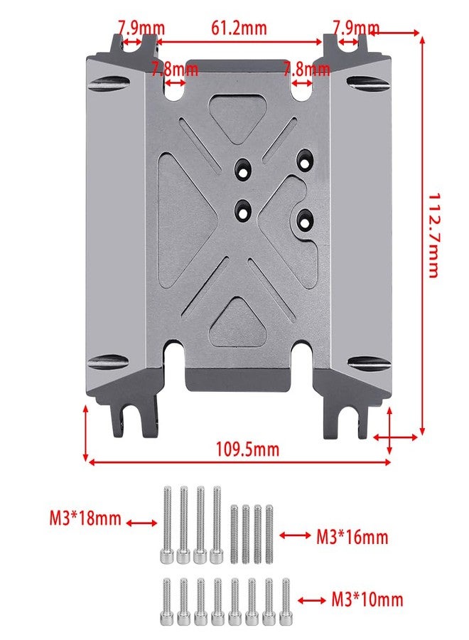 Pothyes CNC Aluminum Center Gearbox Mount Transmission Skid Plate for Axial Wraith 90018 1/10 RC Crawler Upgrade Part (Gray) - Image 5