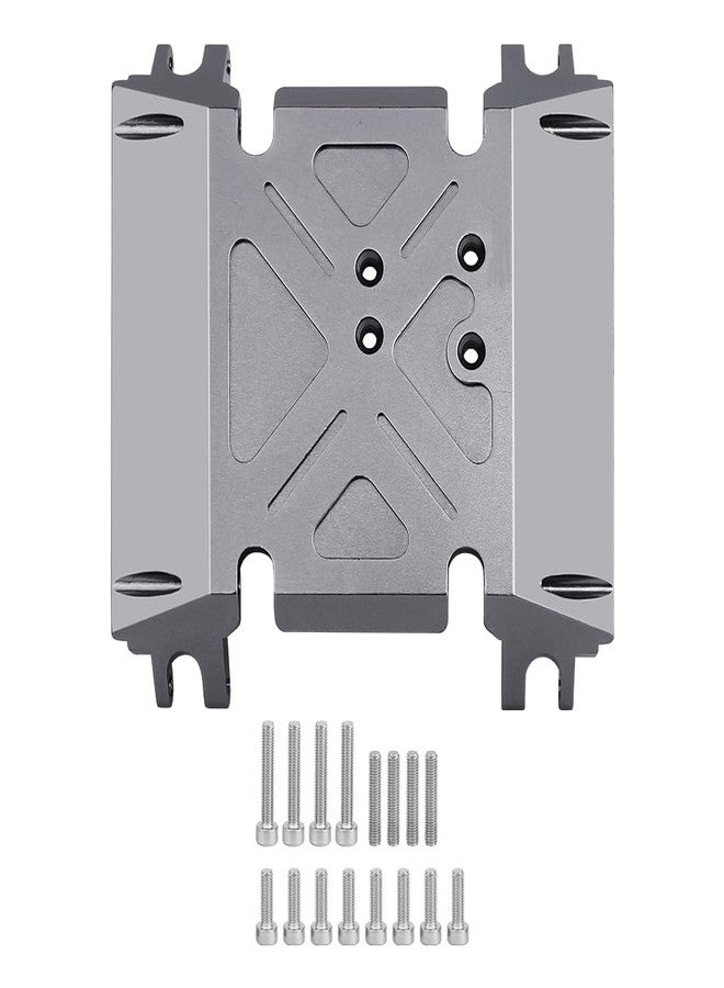 Pothyes CNC Aluminum Center Gearbox Mount Transmission Skid Plate for Axial Wraith 90018 1/10 RC Crawler Upgrade Part (Gray) - Image 2