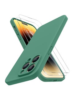 Protective Case for 14 Pro Max with 2 Pack Screen Protectors [3-in-1] Integrated Camera Protection Ultra Thin Liquid Silicone Case Cover for Apple iPhone 14 Pro Max 6.7 inch