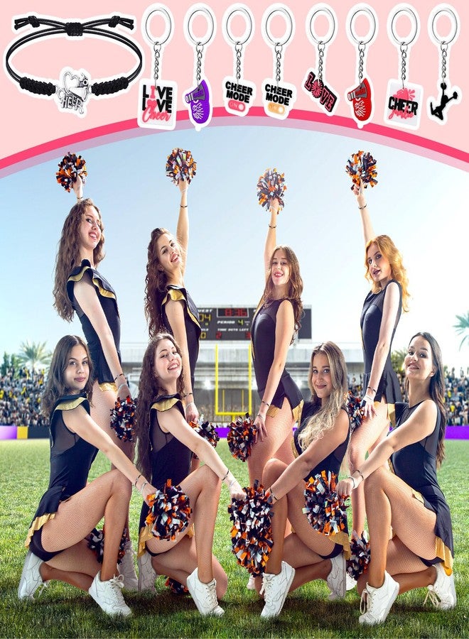 Sureio 48 Pcs Cheerleader Gifts Kit Cheer Stuff Bulk for Team, 24 Pcs Keychain and 24 Pcs Cheer Charms Bracelets Cheerleading Accessories Party Favors for Women Girls Teammates - Image 4