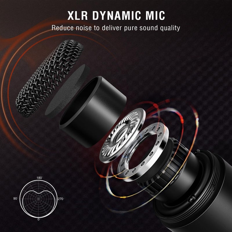 FIFINE Podcast Equipment Bundle Set, Music Recording Kit with Studio Dynamic Microphone and USB Audio Mixer with XLR Mic Input, Headphone Monitoring, Volume Knob for Vocal/Voice Over-AmpliTank KS6 - Image 4