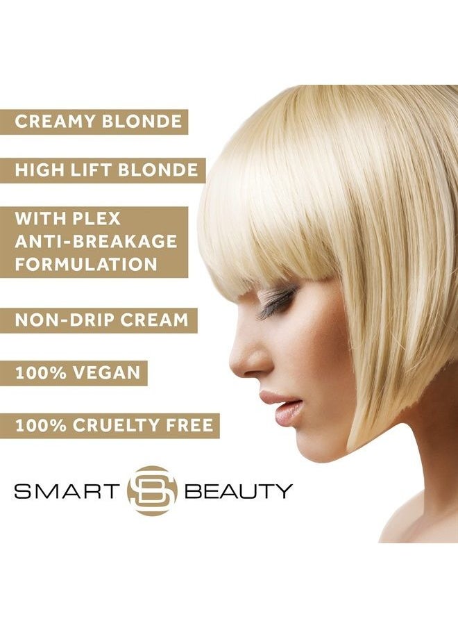 Creamy Blonde Hair Dye Permanent with Plex Anti-Breakage Technology that Protects Rebuilds Restores Hair Structure, Permanent Hair Colour, Bleach Hair Dye, Vegan, Cruelty Free