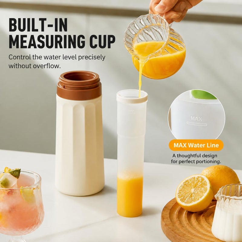 2 in 1 Ice Cube Bottle – Portable Ice Cube Tray Built-in Ice Mold Cup, Press to Release Touch-Free Ice System, Leak Proof Lid, Easy Reusable Ice Maker for Outdoor, Office, Travel & Home-Yellow - Image 4