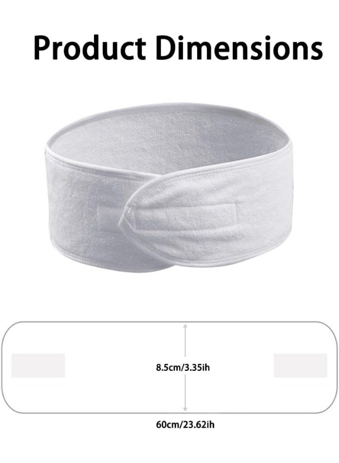 jaexest 4-Pack Skincare Headband – Anti-Slip Towel Cloth Stretch Sweatband for Women | Soft Hair Band for Makeup Application & Facial Treatments – White - Image 5
