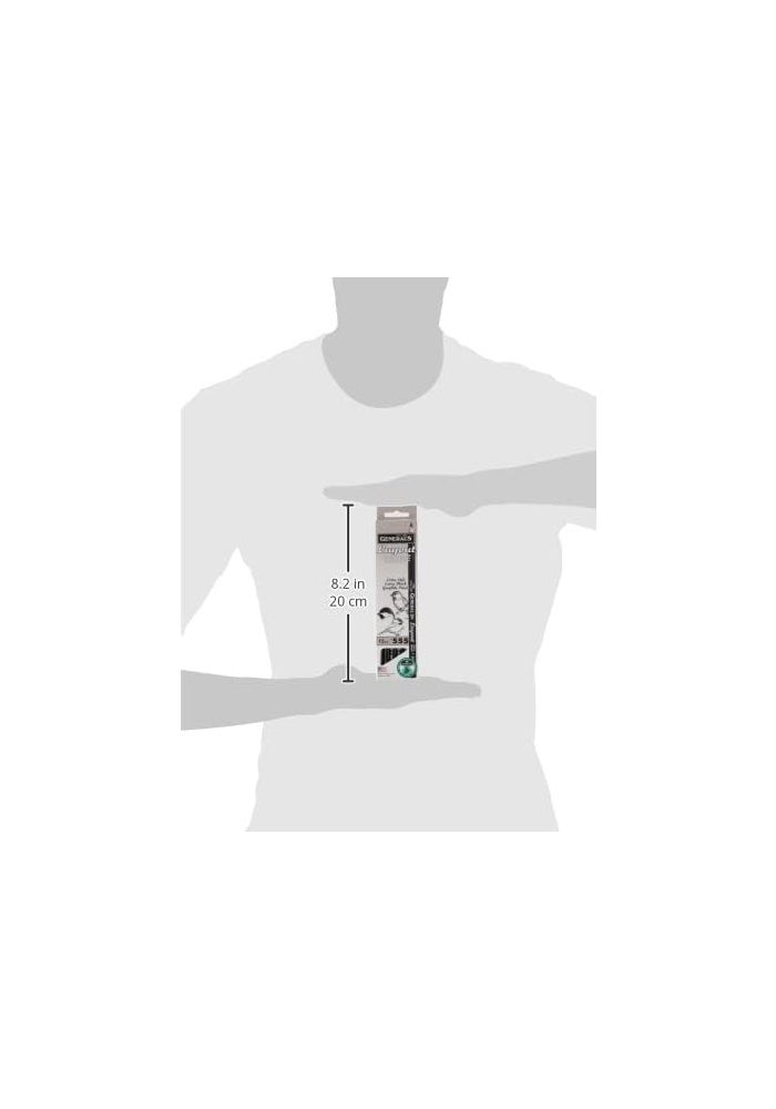 General's Layout Pencil, Extra Black Graphite, Box of 12 (Model 555) - Image 3