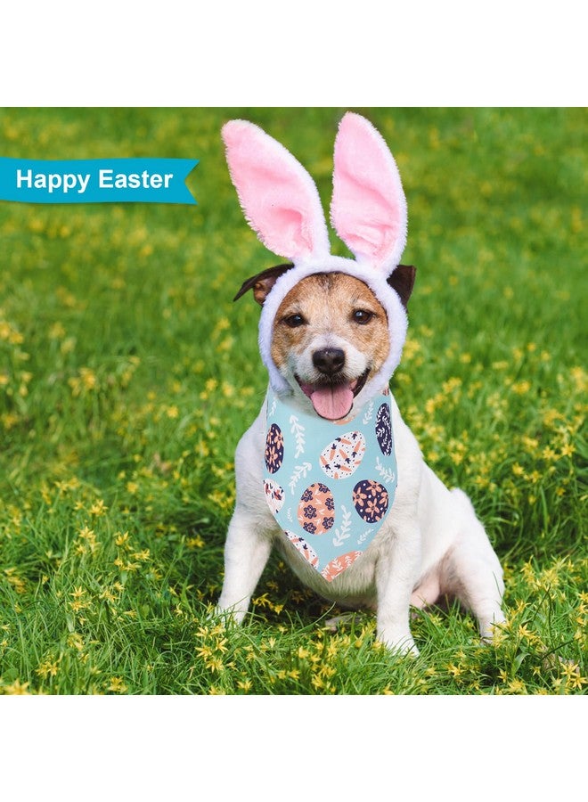 PEUTIER PEUTIER 4pcs Easter Dog Bandana, Rabbit Easter Egg Pattern Easter Dog Scarf Triangle Bibs Pet Kerchief Bandana for Dogs Cats Holiday Festival, Medium, as shown in the picture  - Image 3