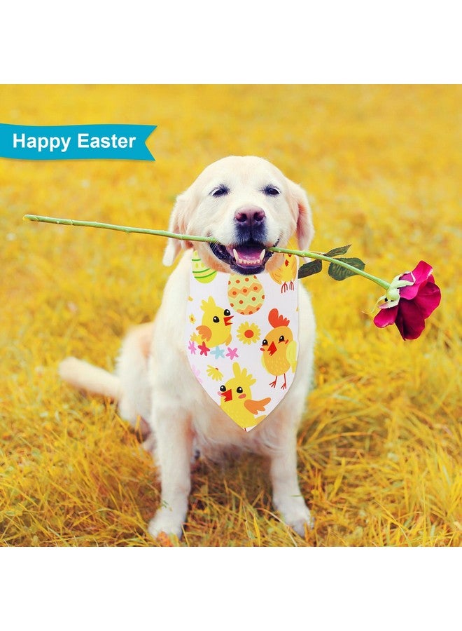 PEUTIER PEUTIER 4pcs Easter Dog Bandana, Rabbit Easter Egg Pattern Easter Dog Scarf Triangle Bibs Pet Kerchief Bandana for Dogs Cats Holiday Festival, Medium, as shown in the picture  - Image 4