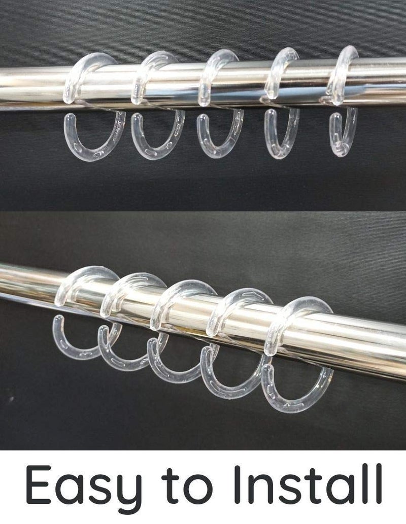 FAPBADRI FAPBADRI Transparent Shower Curtain Rings - Plastic 24 Pieces  - Image 5