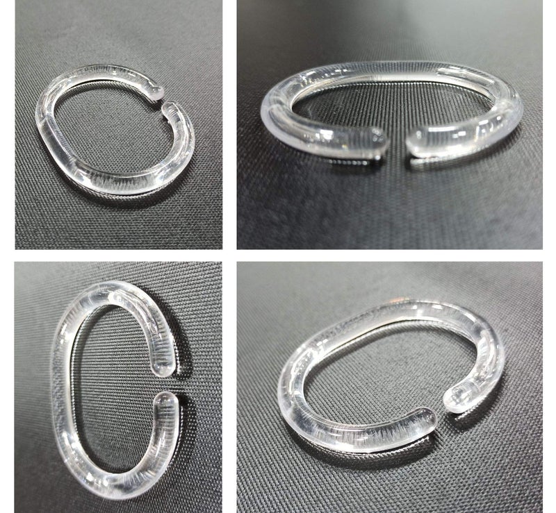 FAPBADRI FAPBADRI Transparent Shower Curtain Rings - Plastic 24 Pieces  - Image 3
