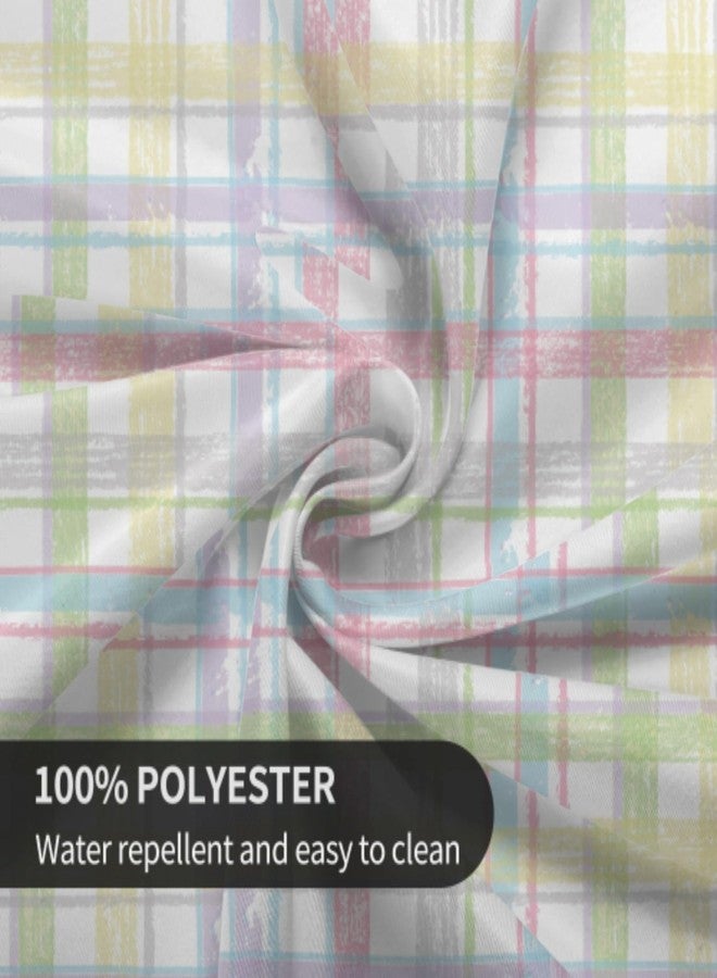 Aytipun Spring Easter Tablecloth Round 70 Inch Pastel Plaid Colorful Checkered Print Holiday Circular Table Cloth Seasonal Farmhouse for Indoor Party Kitchen Dinner Picnic Tabletop Decor - Image 5