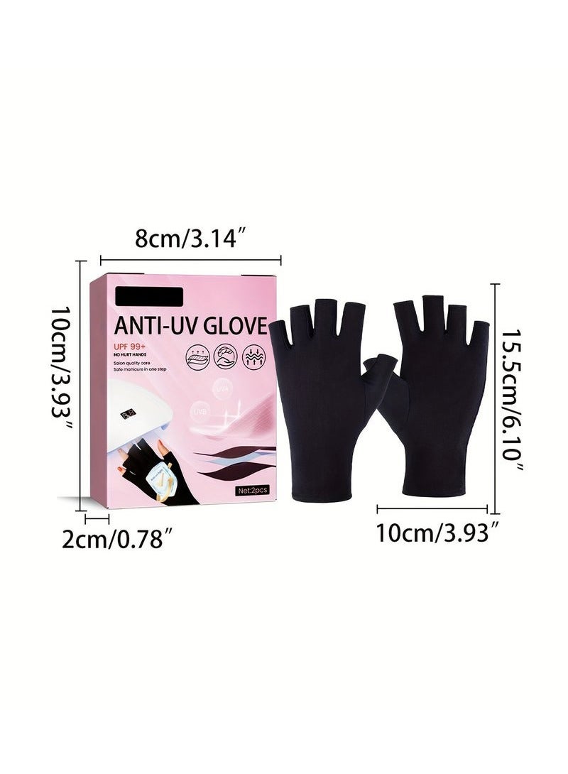 إيلهو UV Gloves For Gel Nail Lamp, Professional UV Protection Gloves For Manicures, Nail Art Skin Care Fingerless Anti UV Glove Protect Hands From UV Harm - Image 5