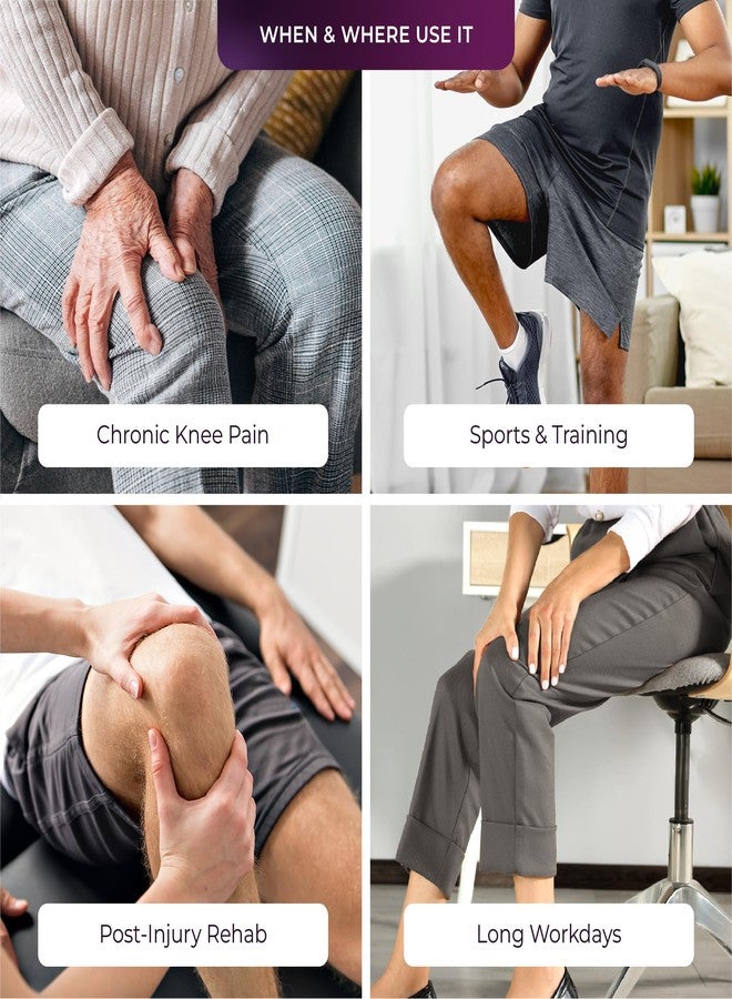 betterhood دعامة ركبة ممتازة من betterhood بأربعة أحزمة مع مثبتات | دعامة مفتوحة للرضفة مع مفصلات جانبية | دعامة للرضفة لعلاج التهاب المفاصل وآلام المفاصل والتعافي بعد الجراحة | قابلة للتعديل، مانعة للانزلاق (قطعة واحدة) - Image 5