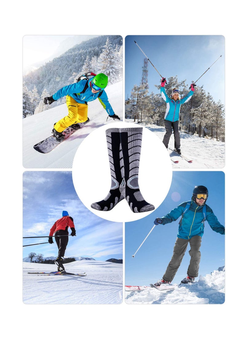 Generic Knee High Compression Socks Sports Comfortable Socks Fit Athletic Ski Socks Snowboarding Socks Skiing Calf Socks Winter Long Socks for Women Men Sport Running Travel 2Pairs  - Image 4