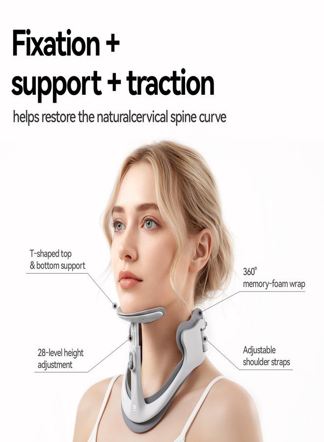 Owlprince Posture Corrector for Neck & Cervical Spine Alignment - 360° Adjustable Neck Collar with 28 Levels, Memory Foam Support for Pain Relief, Tech Neck, Hump & Forward Head Posture (Gray, Large) - Image 5