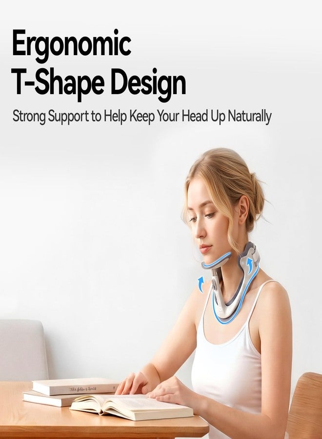 Owlprince Posture Corrector for Neck & Cervical Spine Alignment - 360° Adjustable Neck Collar with 28 Levels, Memory Foam Support for Pain Relief, Tech Neck, Hump & Forward Head Posture (Gray, Large) - Image 3