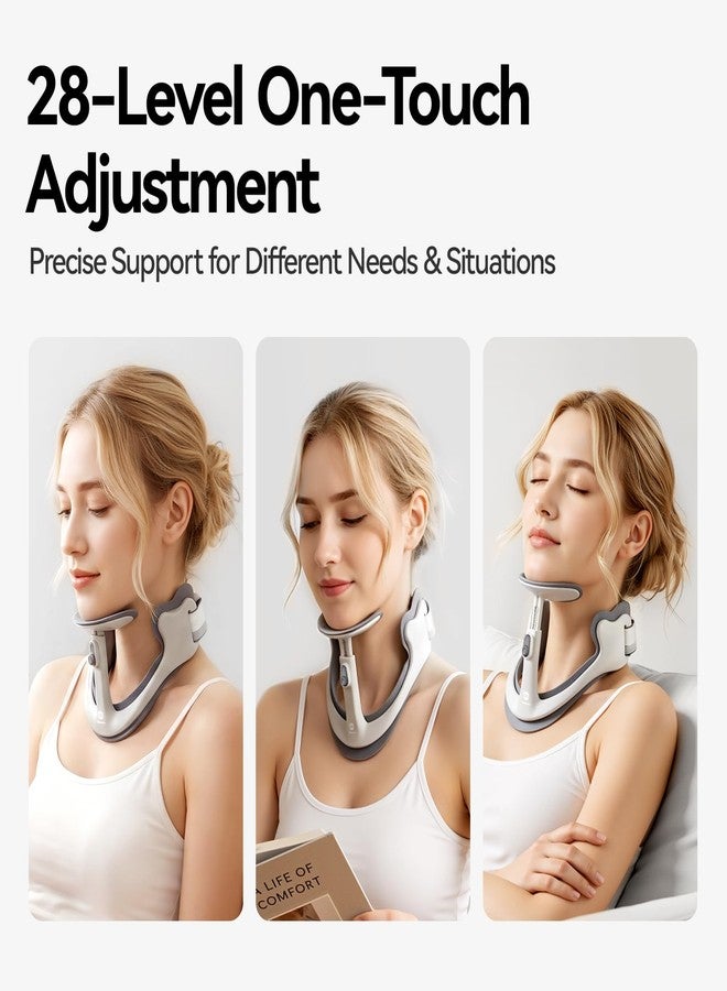 Owlprince Posture Corrector for Neck & Cervical Spine Alignment - 360° Adjustable Neck Collar with 28 Levels, Memory Foam Support for Pain Relief, Tech Neck, Hump & Forward Head Posture (Gray, Large) - Image 4