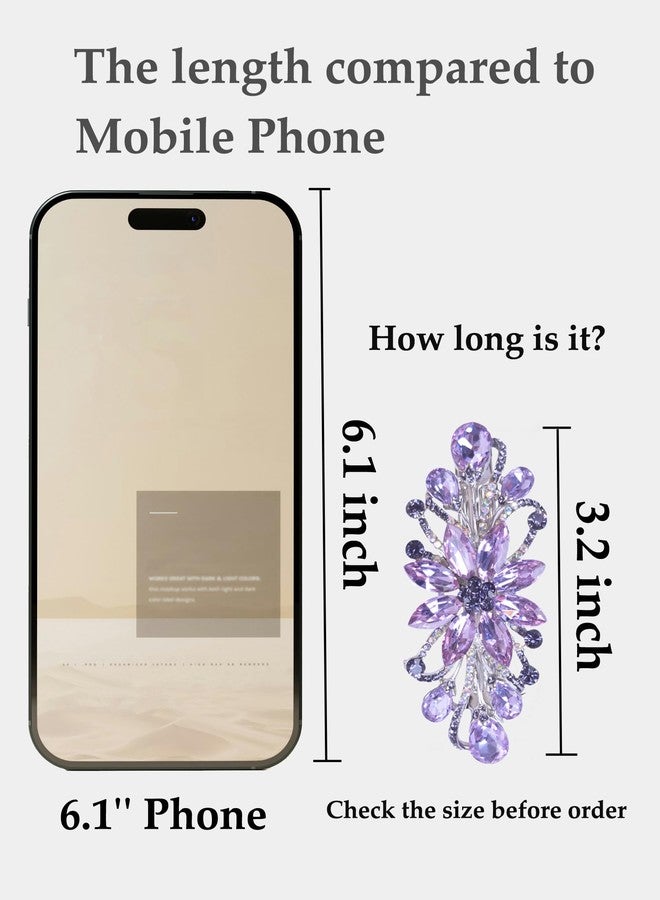 Sankuwen Flower Luxury Jewelry Design Hairpin Rhinestone Hair Barrette Clip,Also Perfect Mother's Day Gifts for Mom (Purple) - Image 4