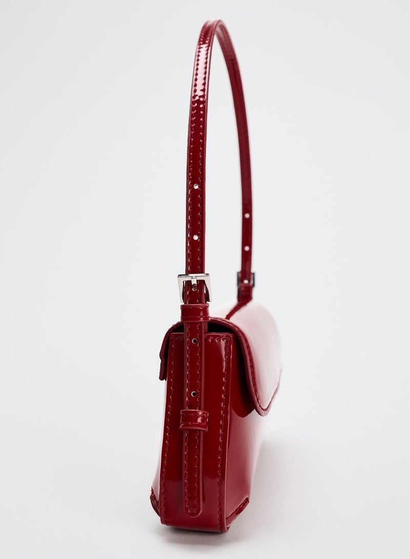 Zara Glossy Flap Shoulder Bag Baguette Underarm Bag - Image 4