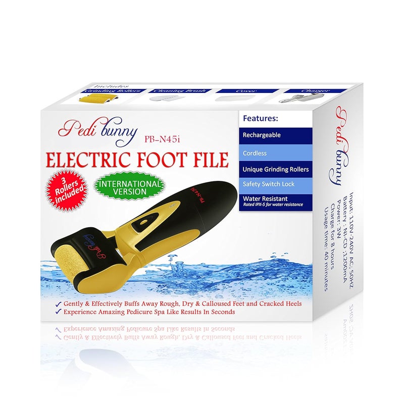 Electric Foot Callus Remover - Rechargeable Electronic Foot File - Professional Pedicure Tools with 3 Rollers - Foot Scrubber for Dry Cracked Feet and Dead Skin - Foot Sander for Men and Women