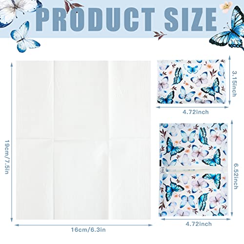 Geyee 50 Packs Facial Tissue Travel Packs Disposable Pocket Tissues for Wedding Guest Travel School Purse Home Supplies, 500 Sheets 3 Ply(Vintage Butterfly) - Image 2