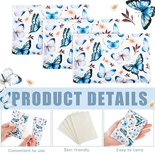 Geyee 50 Packs Facial Tissue Travel Packs Disposable Pocket Tissues for Wedding Guest Travel School Purse Home Supplies, 500 Sheets 3 Ply(Vintage Butterfly) - Image 3