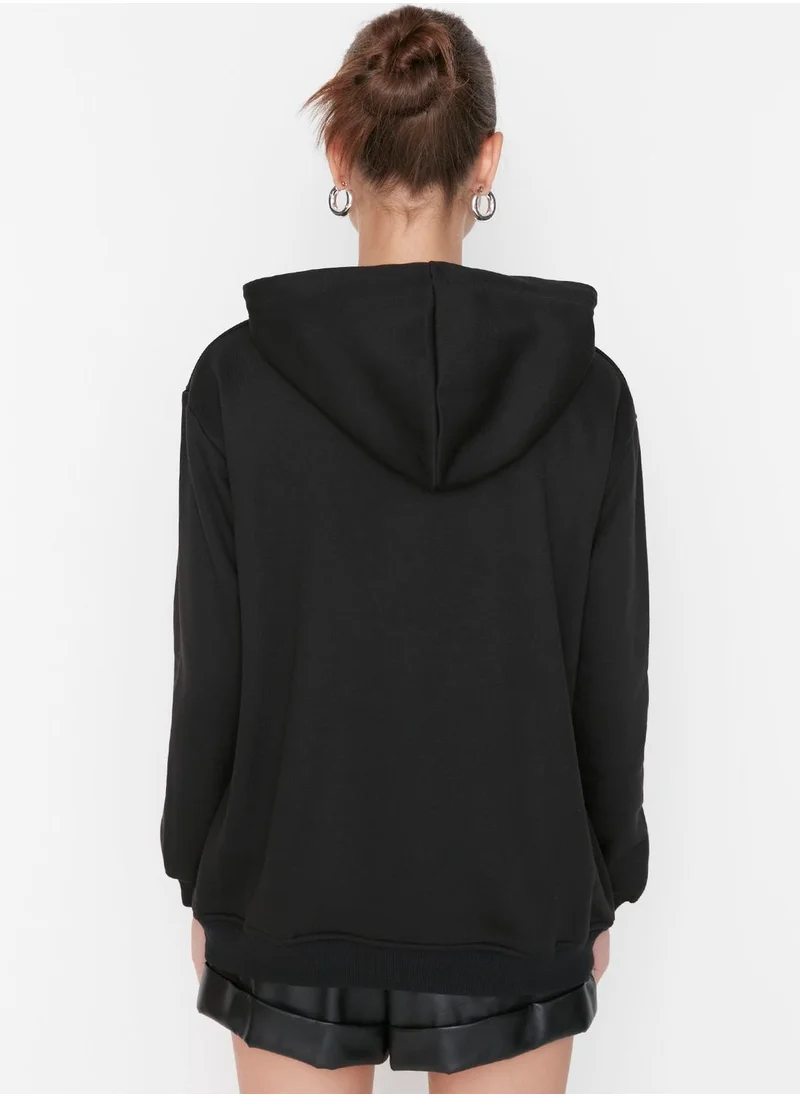 trendyol Hooded Detailed Sweatshirt