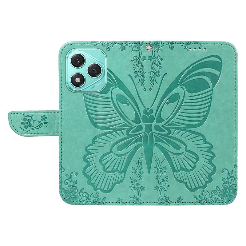 HuHa Protective Cover For Honor 400 Lite Global Swallowtail Butterfly Embossed Leather Phone Case(Green) - Image 4