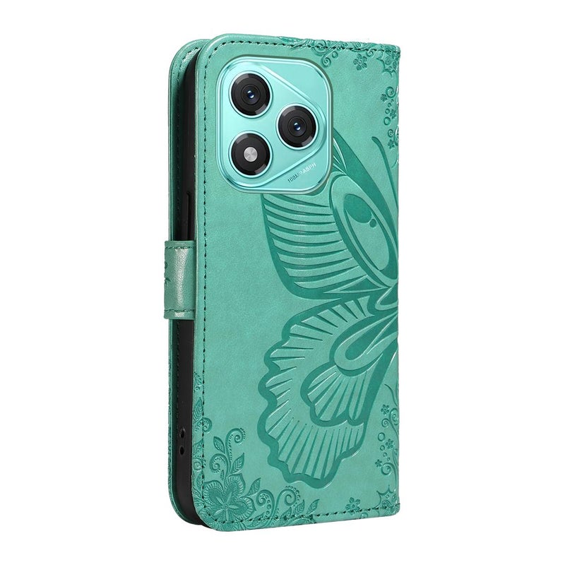 HuHa Protective Cover For Honor 400 Lite Global Swallowtail Butterfly Embossed Leather Phone Case(Green) - Image 3