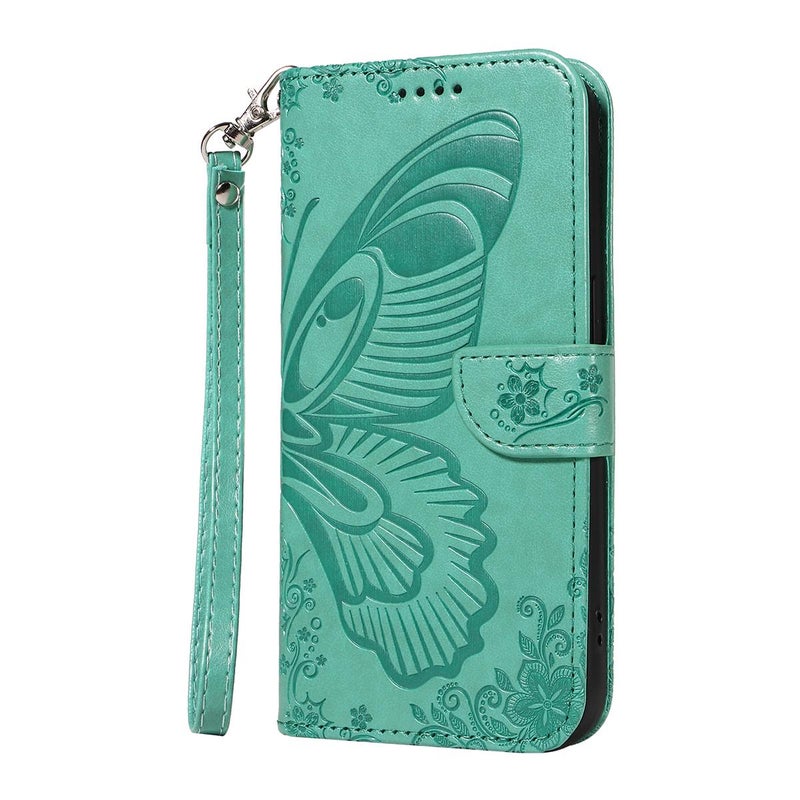 HuHa Protective Cover For Honor 400 Lite Global Swallowtail Butterfly Embossed Leather Phone Case(Green) - Image 2