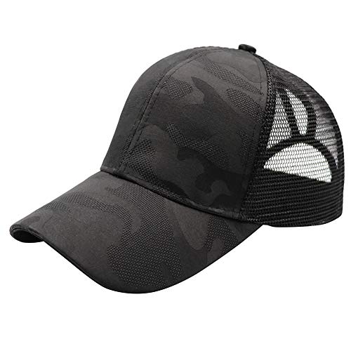 ProMindFun Womens Ponytail High Messy Bun Hats Distressed Baseball Caps Unconstructed Washed Dad Hat Girls Trucker Ponycaps - Image 3