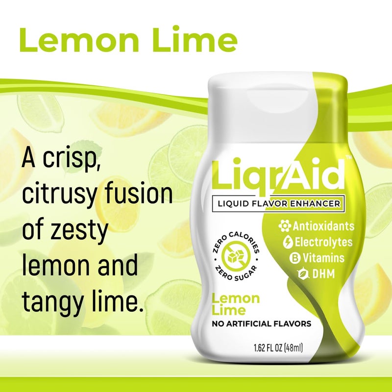 معزز نكهة سائل ليكر إيد بنكهة الليمون واللايم، 5 عبوات، يصنع 120 مشروب، نكهة ماء مع إلكتروليتات، مزيج مشروبات طبيعي ومعزز ماء مرطب خالي من السكر للكوكتيليات والمشروبات غير الكحولية، 1.62 أونصة سائلة - Image 2