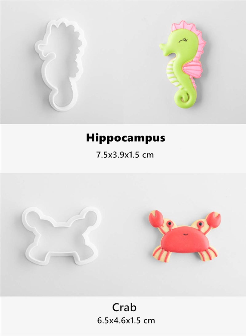 Chchmu Cookie Cutters 8 Pieces Biscuit Sandwich Cutter Dolphin Whale Octopus Fish Shapes Vegetables Fruits Bread Crust Slicer Kit for Kids Bento Lunch Box - Image 5