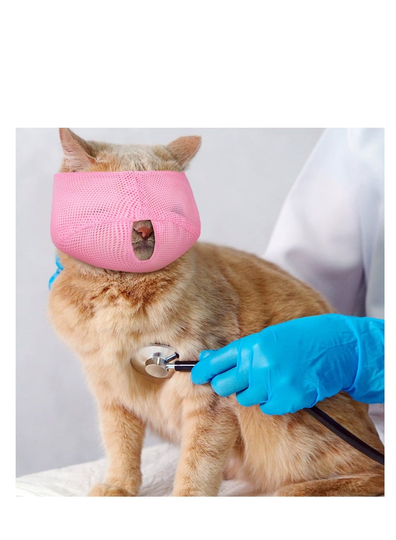 Y&D 6 Pcs Cat Muzzle for Grooming, Breathable Mesh Muzzles, Gentle and Soft Muzzle, Colorful Mouth Guard Anti Biting Chewing Grooming (Black, Blue, Gray, Light Pink, Blue) - Image 5