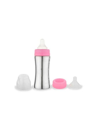 Thermal Insulation Stainless Steel Newborn Baby Feeding Bottle Bpa Free (Steel Pink 250 Ml) - pzsku/ZD088DD3DBD13348C949BZ/45/_/1692272614/4622149f-ff0b-4796-80d4-96691559ee5d