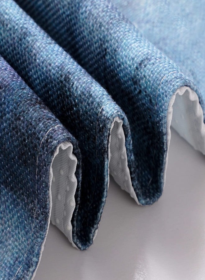 AILUER Blue and Grey Placemats Set of 4 Modern Abstract Art Placemats Heat Resistant Non-Slip Artwork Dining Placemats Washable Table Mats for Home Kitchen (Blue and Grey, 18"X12") - Image 4
