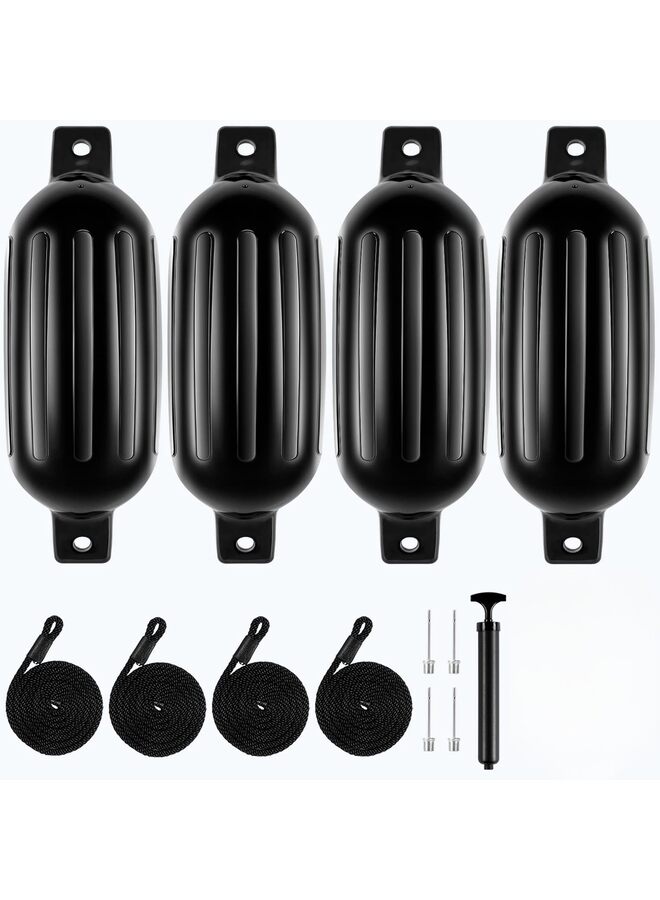 14pcs Boat Fenders, Boat Bumpers for Docking, Inflatable Ribbed Marine Pontoon Boat Fender Bumper Marine Yacht Accessories (Size : 6.5INCH)