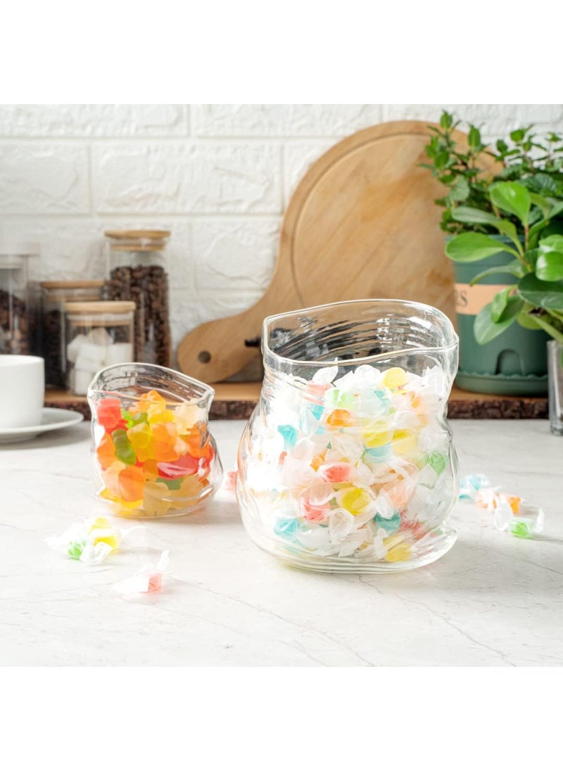 Restaurantware - Restaurantware22 Ounce Unzipped Bag Bowl 1 Small Glass Bag  Realistic Crinkled Edges Serve Candy Popcorn or Nuts Clear Glass Bag Bowl Dishwashable Flat Base - Image 1