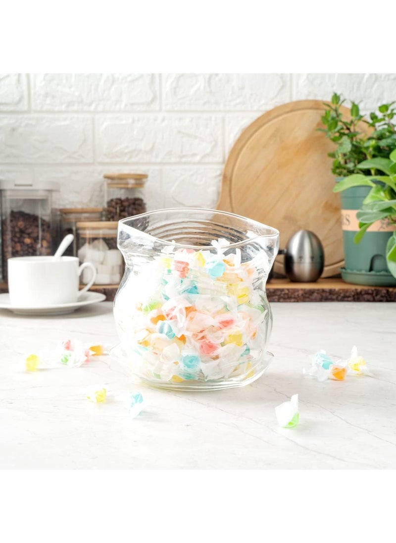 Restaurantware - Restaurantware22 Ounce Unzipped Bag Bowl 1 Small Glass Bag  Realistic Crinkled Edges Serve Candy Popcorn or Nuts Clear Glass Bag Bowl Dishwashable Flat Base - Image 1