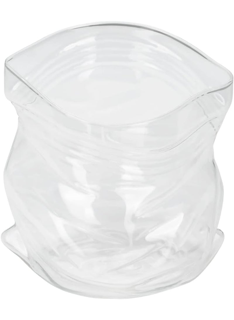 Restaurantware - Restaurantware22 Ounce Unzipped Bag Bowl 1 Small Glass Bag  Realistic Crinkled Edges Serve Candy Popcorn or Nuts Clear Glass Bag Bowl Dishwashable Flat Base - Image 1