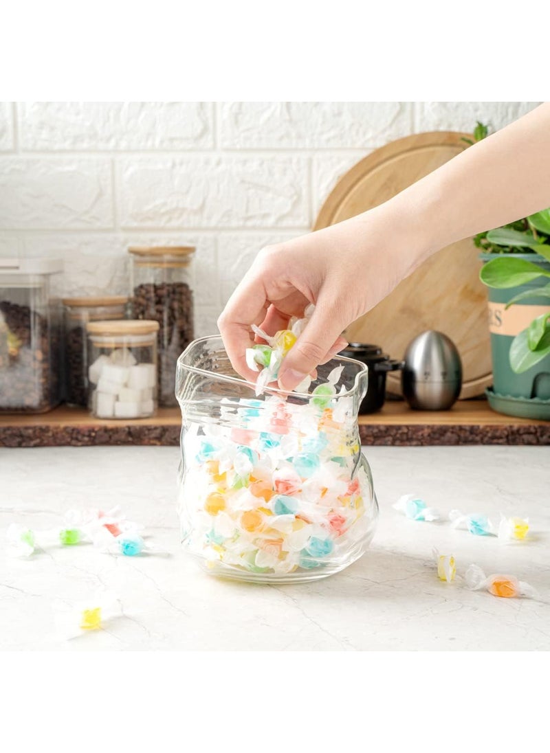 Restaurantware - Restaurantware22 Ounce Unzipped Bag Bowl 1 Small Glass Bag  Realistic Crinkled Edges Serve Candy Popcorn or Nuts Clear Glass Bag Bowl Dishwashable Flat Base - Image 1