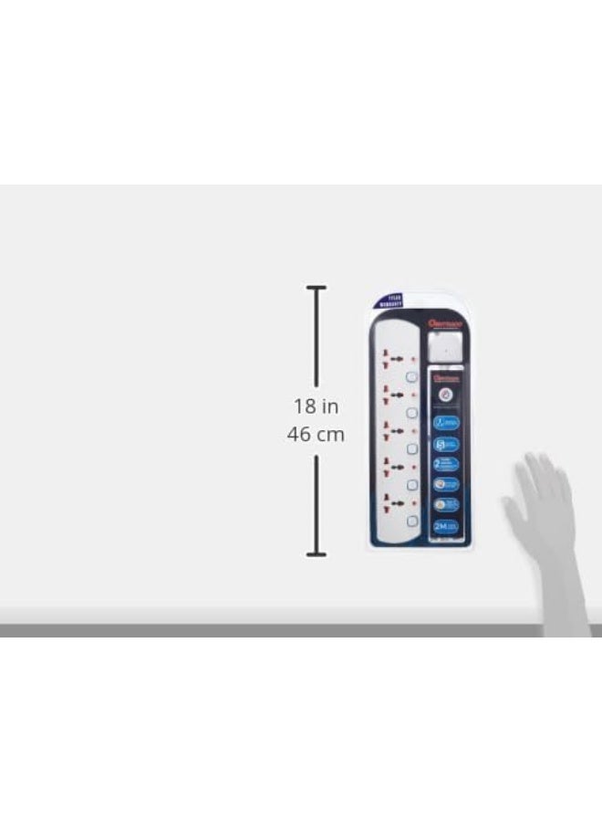 OSHTRACO مقبس تمديد عالمي 5-way من أوشتراكو مع سلك بطول 2 متر - Image 4