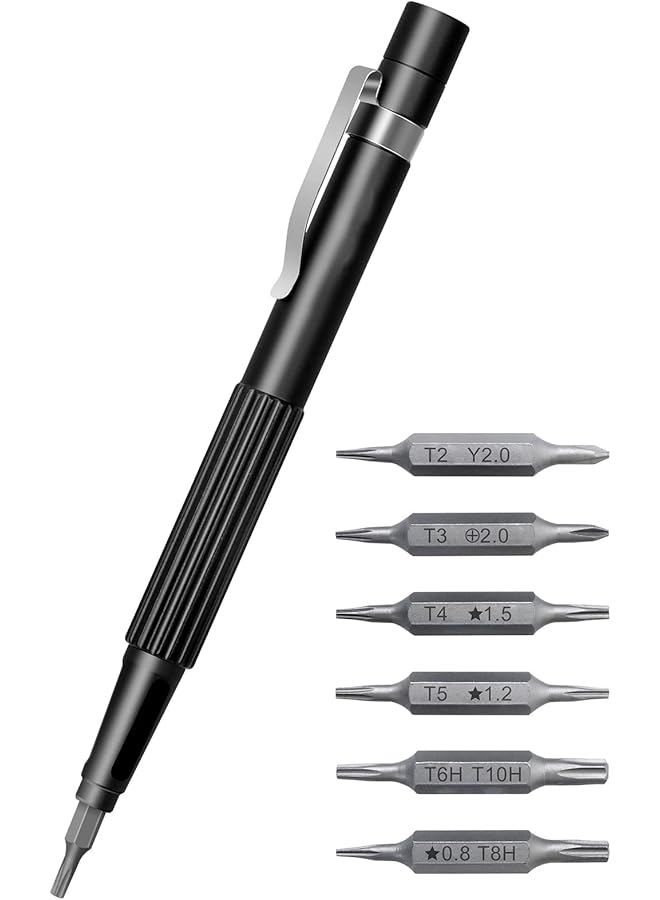 PROMASS 13-in-1 Precision Screwdriver, Multi-Bit Small Screwdriver Set,Mangetic Pen Shape Pocket Screwdriver with Torx T5 T6 T8 T10, Pentalobe P5, Triwing Y00, for Phone, Computer, Laptop, Watch, Eyeglass - Image 1
