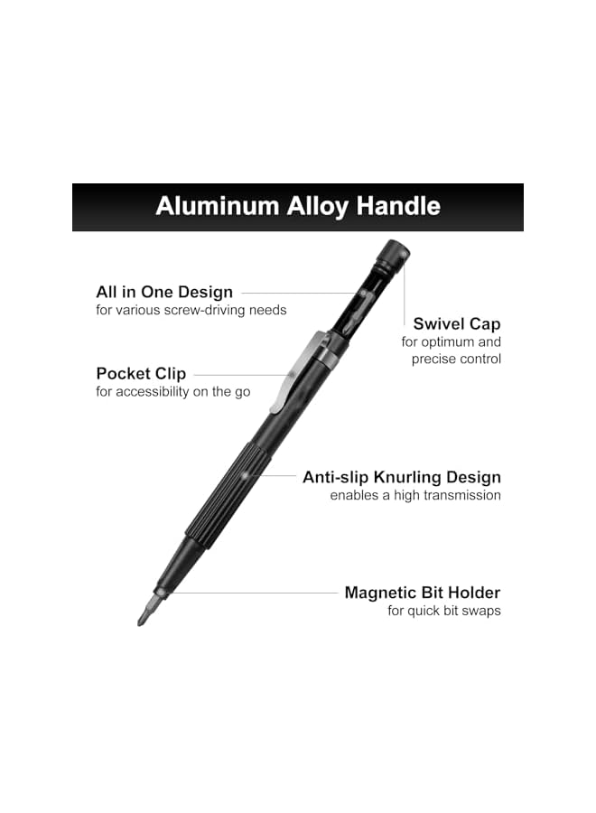 PROMASS 13-in-1 Precision Screwdriver, Multi-Bit Small Screwdriver Set,Mangetic Pen Shape Pocket Screwdriver with Torx T5 T6 T8 T10, Pentalobe P5, Triwing Y00, for Phone, Computer, Laptop, Watch, Eyeglass - Image 2