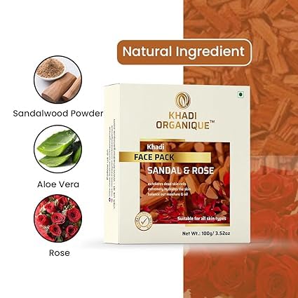 Khadi ORGANIQUE Khadi Organique Combo of Cucumber with Neem Aloe Vera Face Cleanser Sandal Rose Face Pack Hydrating Skincare Set for Glowing Skin - Image 4