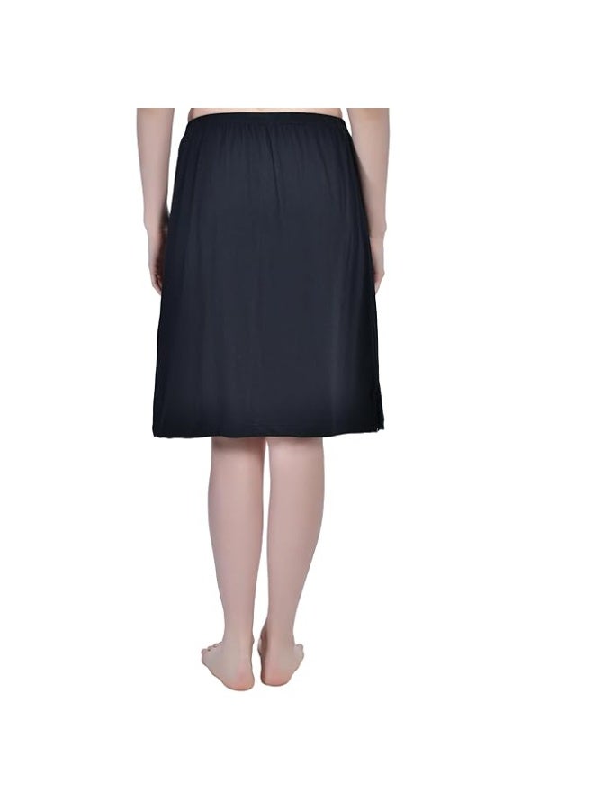 Aimly Women's Cotton Knee Length Skirt - Black (Pack of 1) - Image 5