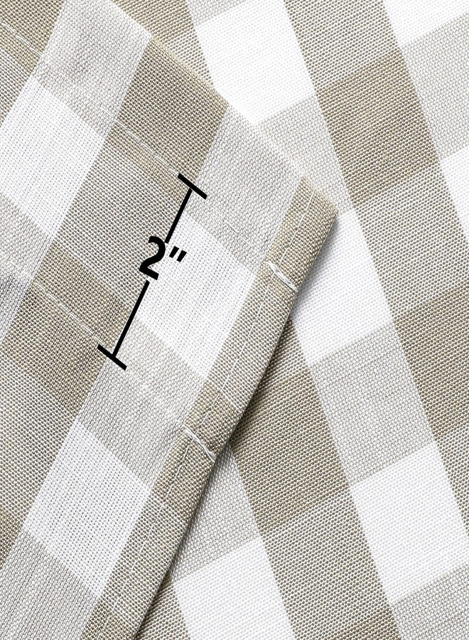 Bapawfish Beige Buffalo Plaid Swag Valances, Farmhouse Swag Kitchen Curtains 36 Inches Long, Rustic Gingham Check Small Window Short Window Treatment for Kitchens Bathroom, 28" x 36", Linen, Set of 2 - Image 3