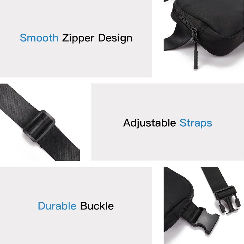Telena Belt Bag for Women Men Fashionable Crossbody Fanny Pack for Women Waist Bag with Adjustable Strap Black - Image 5